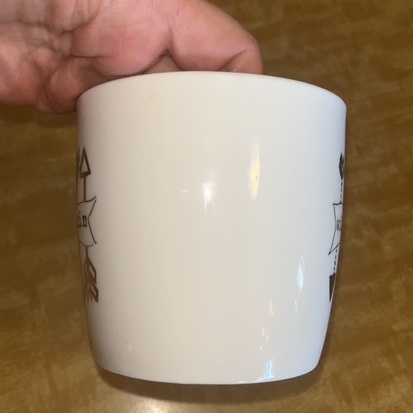 Slant Collection White Mug with Gold Handle and Black & Gold Design Wild Within - Picture 3 of 7